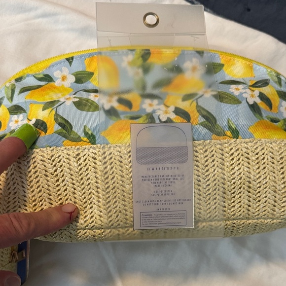 Wandering Moon Yellow and Cream Woven Cosmetic Bag Set - Picture 2 of 5